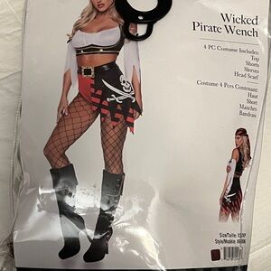 Leg Avenue Pirate Costume for Kids - Black and Red